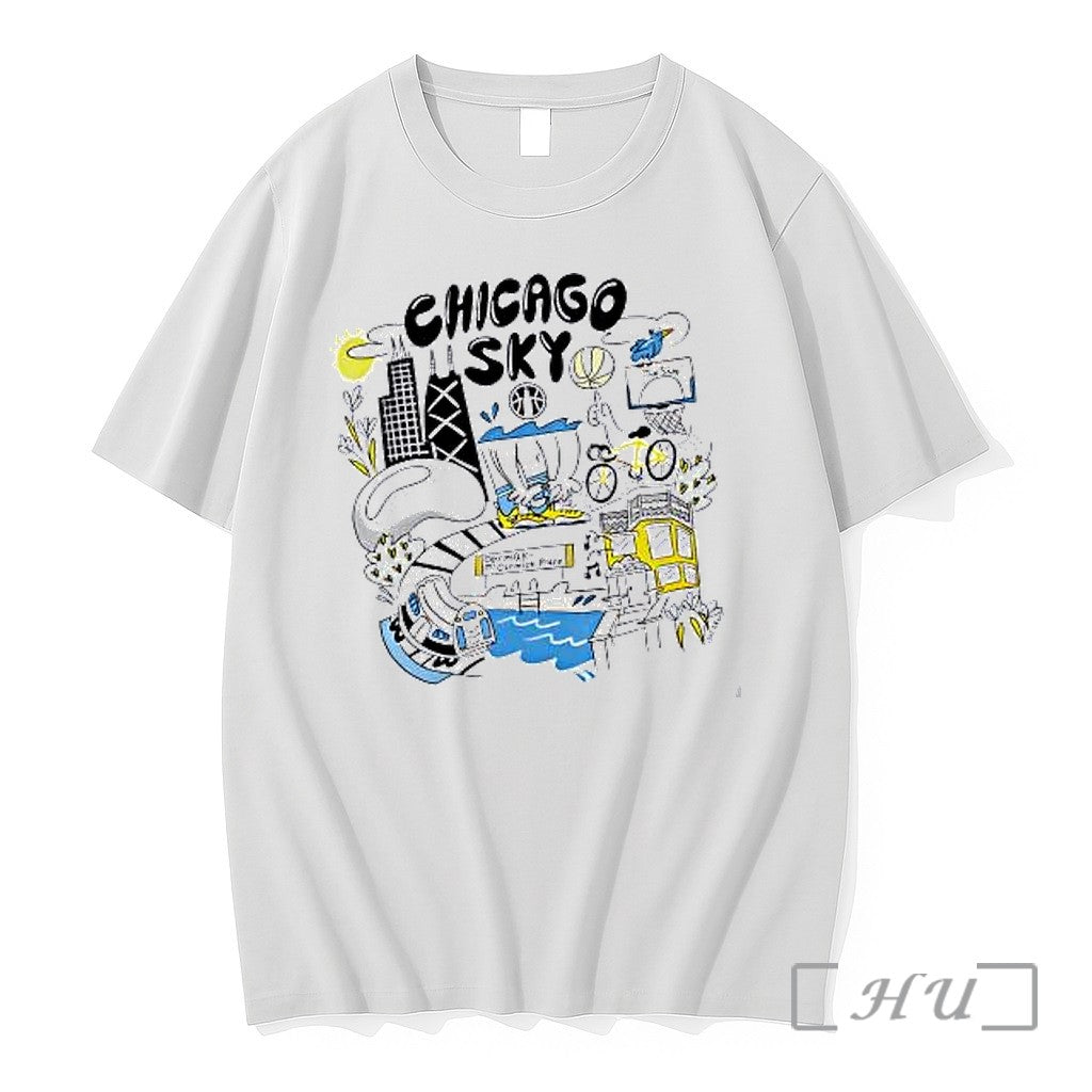Officials Chicago Sky Chicago Skyline Train Basketball Unisex T-shirt, Sweatshirt, Hoodie, Long Sleeve Tee - T-Shirt, Sweatshirt, Hoodie