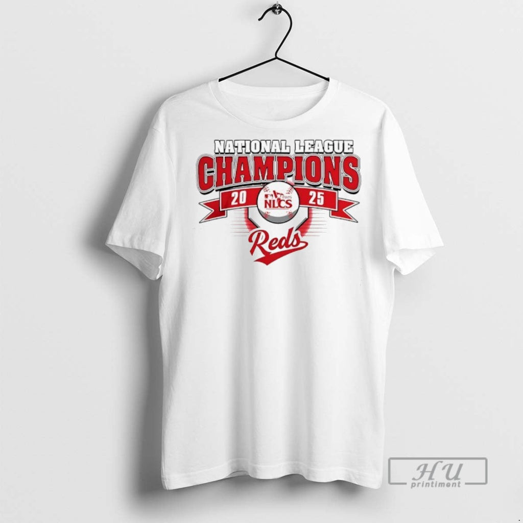 Officials Cincinnati Reds National League Champions Nlcs 2025 T Shirt Unisex T-shirt, Sweatshirt, Hoodie, Long Sleeve Tee - T-Shirt, Sweatshirt, Hoodie