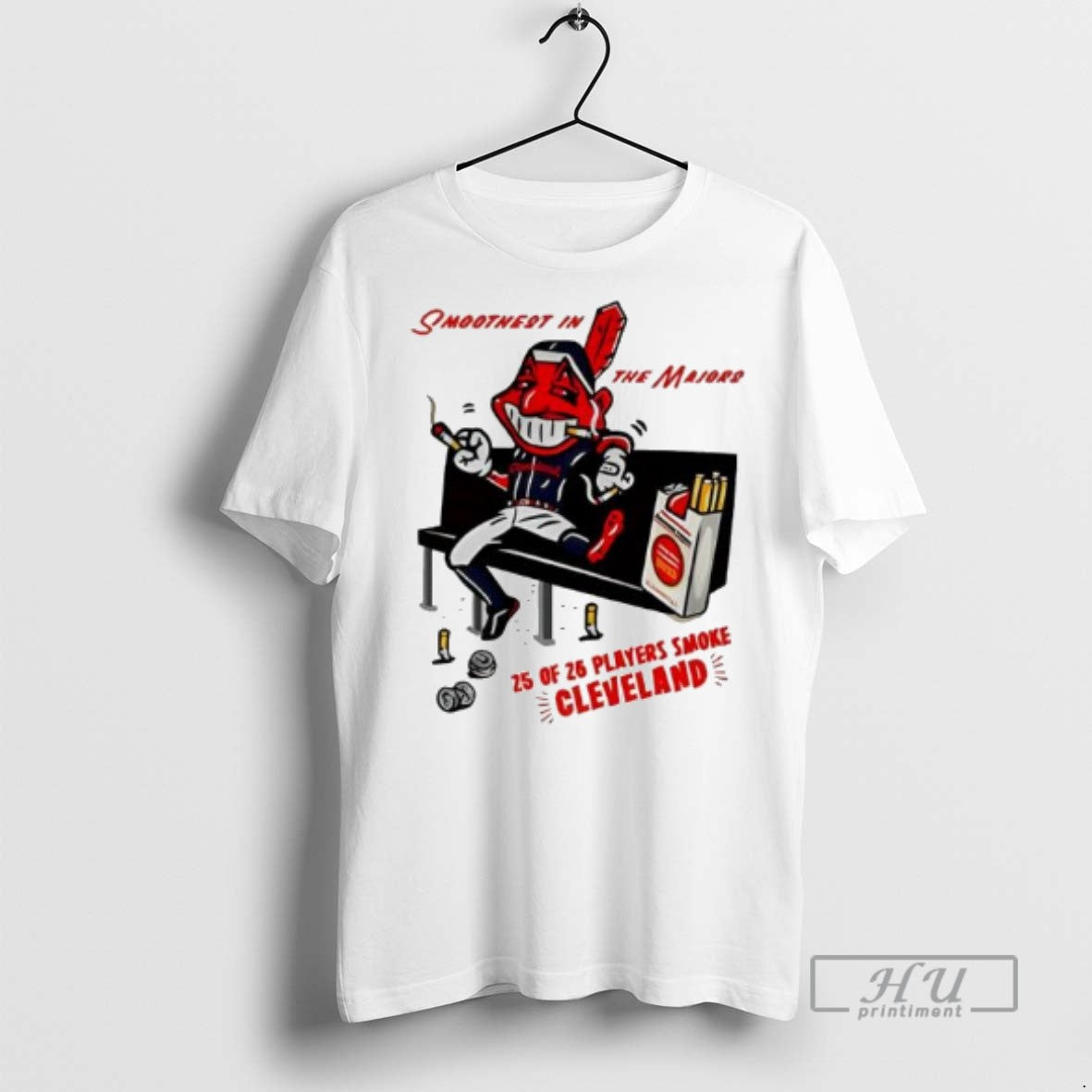 Officials Cleveland Guardians Baseball American League Central Champs 2025 Cigarettes Chief Wahoo T Shirt - T-Shirt, Sweatshirt, Hoodie