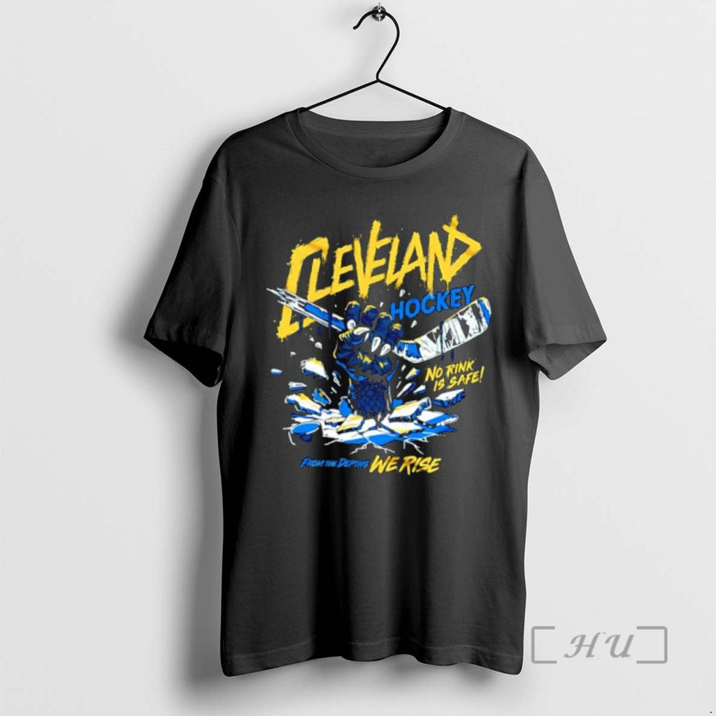 Officials Cleveland Hockey No Rink Is Safe Monster Hand Unisex T-shirt, Sweatshirt, Hoodie, Long Sleeve Tee - T-Shirt, Sweatshirt, Hoodie