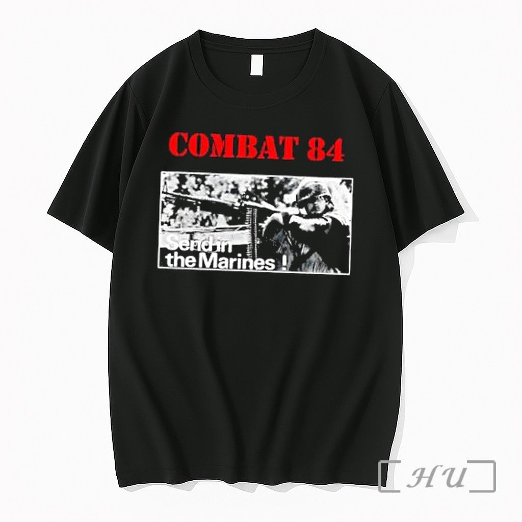 Officials Combat 84 Send In The Marines Soldier Machine Gun Military Premium T Shirts Sweater - T-Shirt, Sweatshirt, Hoodie