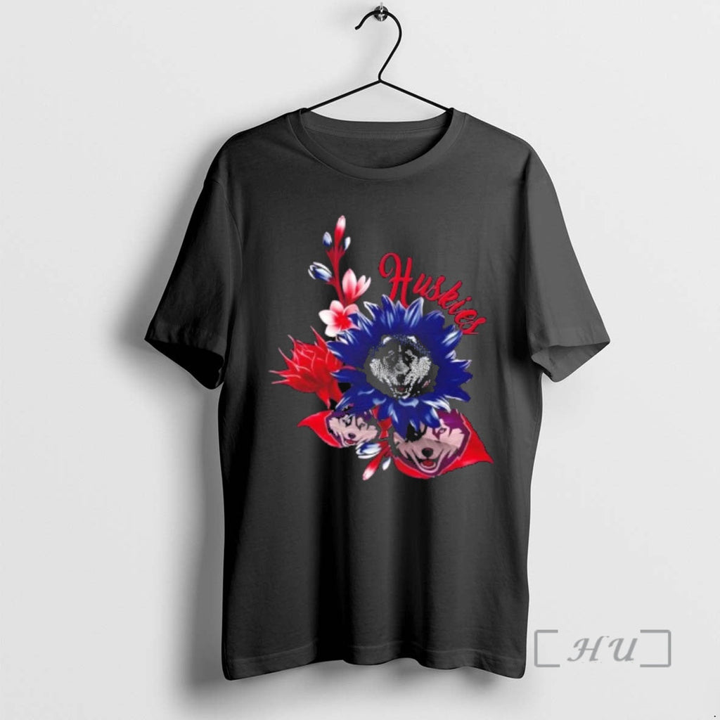 Officials Connecticut Huskies Football X Sunflower Floral T-Shirts, Hoodie, Sweatshirt - T-Shirt, Sweatshirt, Hoodie