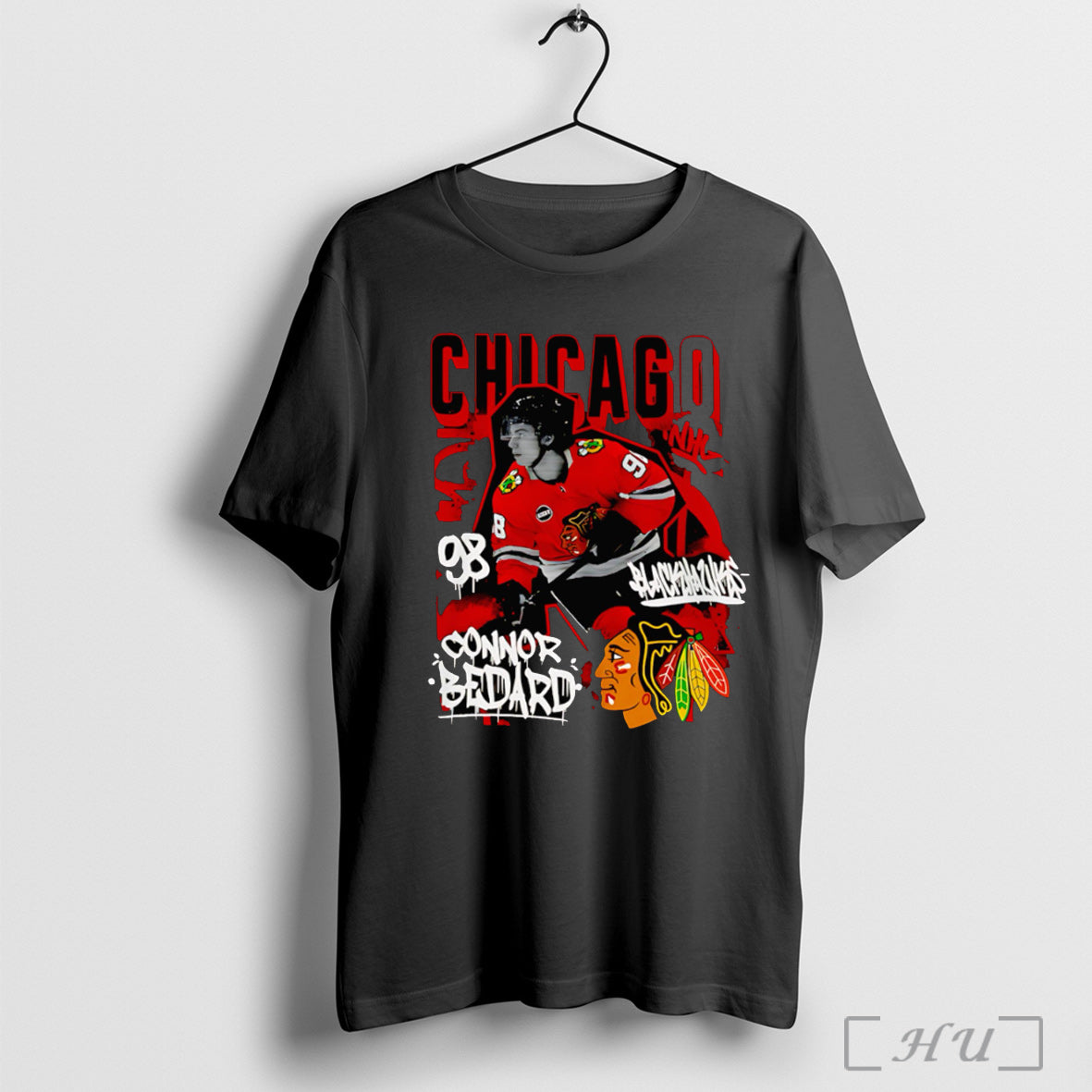 Officials Connor Bedard Chicago Blackhawks Reel Graphic T Shirt Unisex T-shirt, Sweatshirt, Hoodie, Long Sleeve Tee - T-Shirt, Sweatshirt, Hoodie