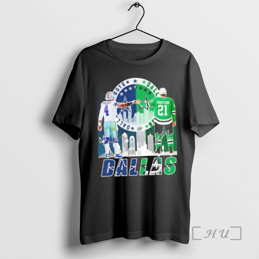 Officials Dallas City Sports Prescott Cowboys X Robertson Stars Skyline T-Shirts, Hoodie, Sweatshirt - T-Shirt, Sweatshirt, Hoodie