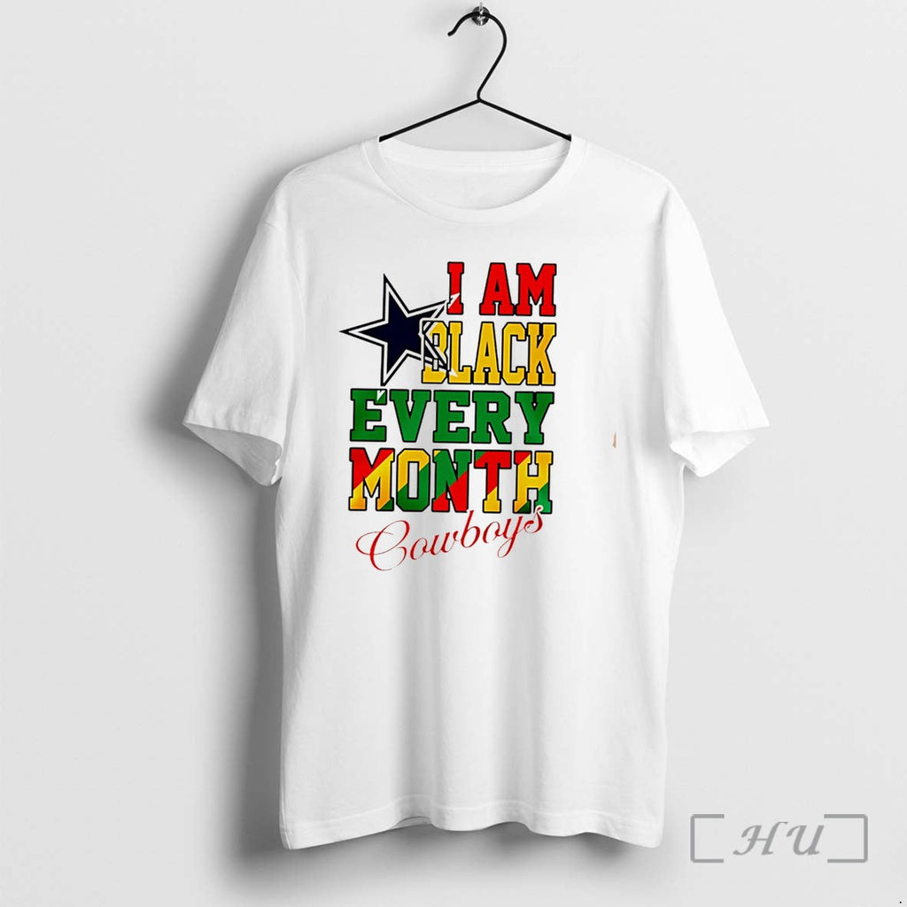 Officials Dallas Cowboys I Am Black Every Month Juneteenth Logo Tee Premium T Shirts Sweater - T-Shirt, Sweatshirt, Hoodie