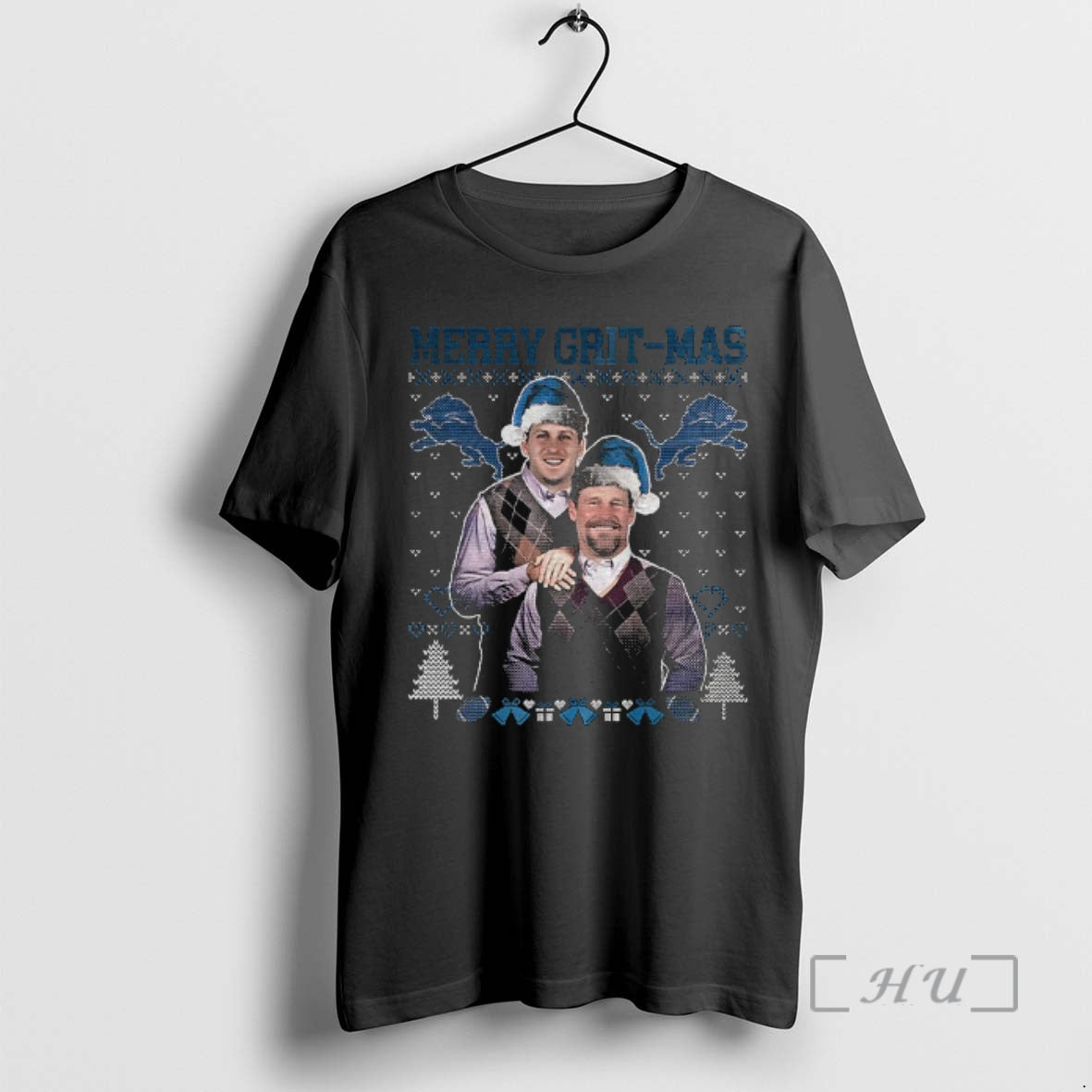 Officials Dan Campbell Jared Goff Merry Grit Mas Detroit Lions T-Shirts, Hoodie, Sweatshirt - T-Shirt, Sweatshirt, Hoodie