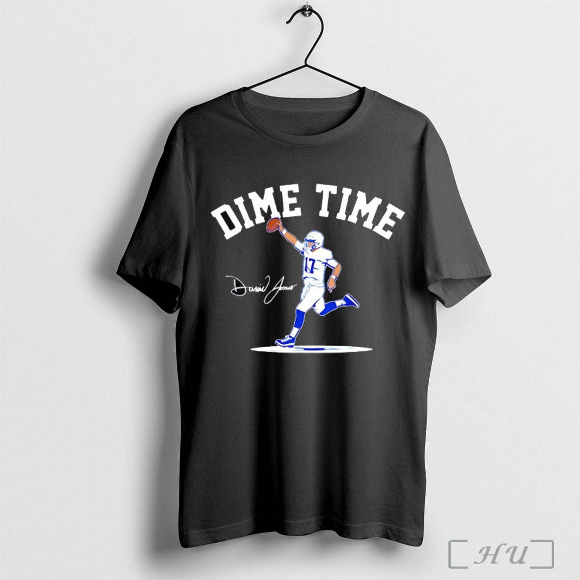 Officials Daniel Jones Indianapolis Colts Dime Time Signature T Shirt Unisex T-shirt, Sweatshirt, Hoodie, Long Sleeve Tee - T-Shirt, Sweatshirt, Hoodie
