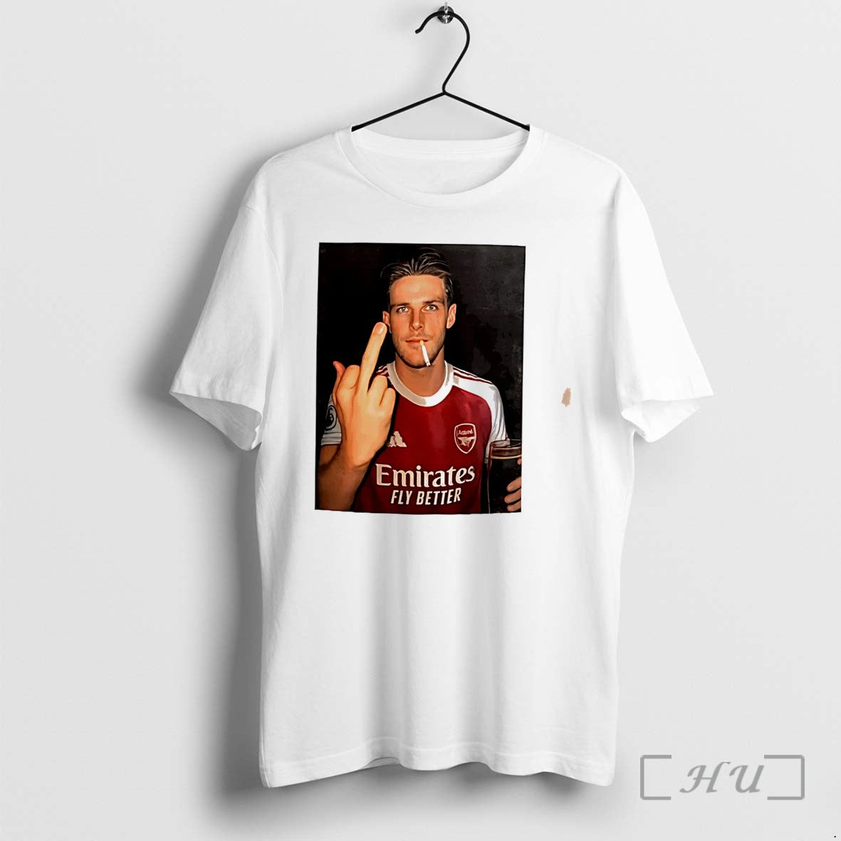 Officials Declan Rice Arsenal Smoking And Middle Finger Tee Unisex T-shirt, Sweatshirt, Hoodie, Long Sleeve Tee - T-Shirt, Sweatshirt, Hoodie