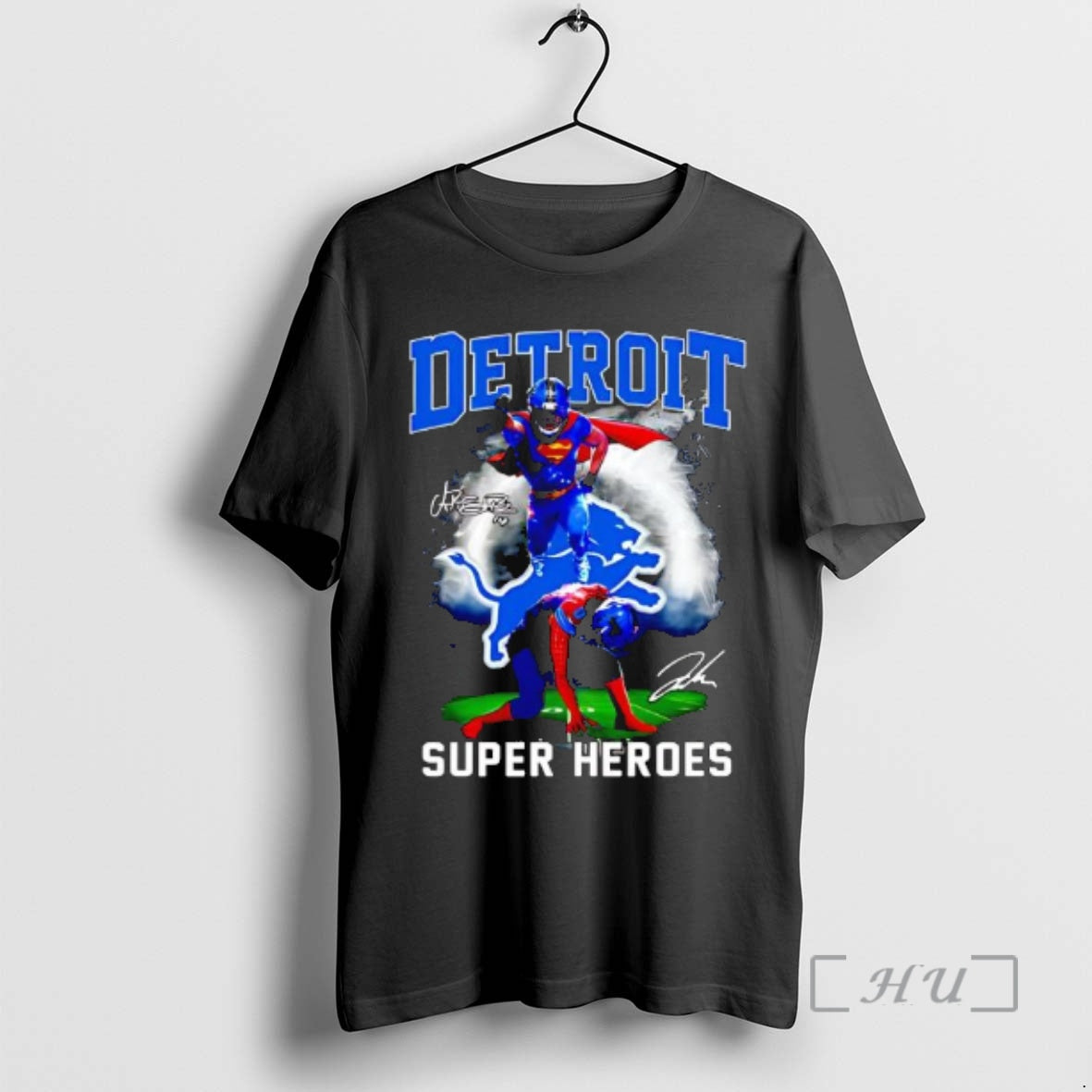 Officials Detroit Lions Super Heroes Stars Player Signature T-Shirts, Hoodie, Sweatshirt - T-Shirt, Sweatshirt, Hoodie