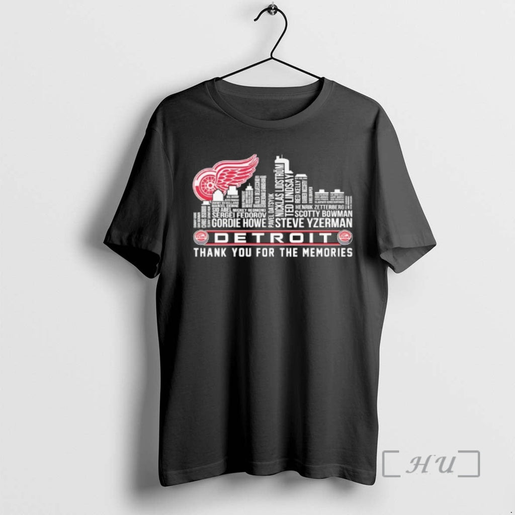 Officials Detroit Red Wings Name Players City Skyline Shape Thank You Memories T-Shirts, Hoodie, Sweatshirt - T-Shirt, Sweatshirt, Hoodie