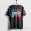Officials Detroit Sports Lions X Tigers X Red Wings X Pistons Skyline City Teams T-Shirts, Hoodie, Sweatshirt - T-Shirt, Sweatshirt, Hoodie