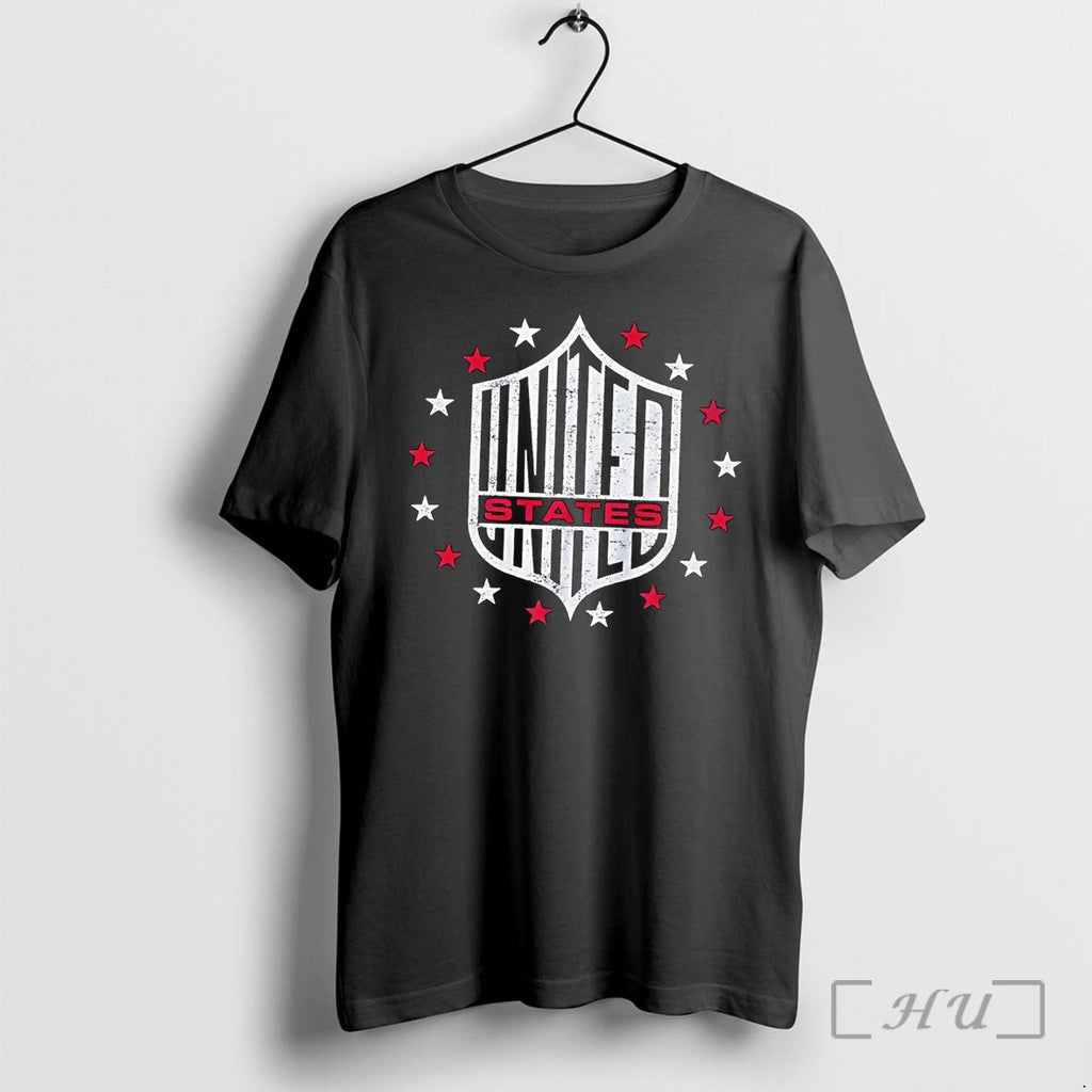 Officials Distressed United States United Patriotic Stars Shield Black Unisex T-shirt, Sweatshirt, Hoodie, Long Sleeve Tee - T-Shirt, Sweatshirt, Hoodie