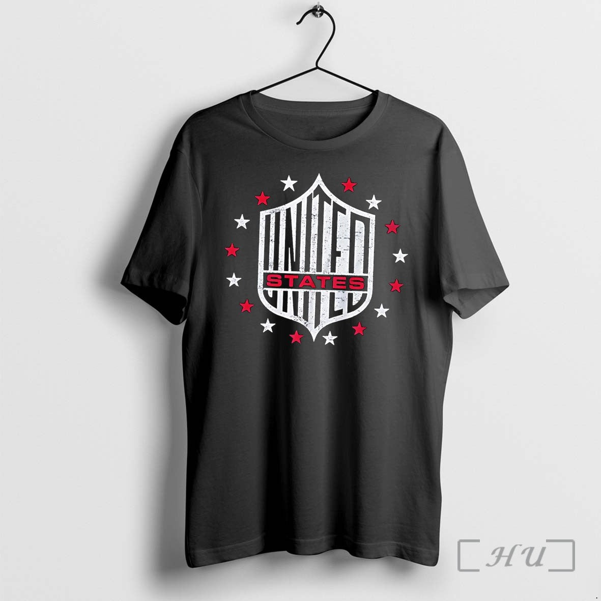 Officials Distressed United States United Patriotic Stars Shield Black Unisex T-shirt, Sweatshirt, Hoodie, Long Sleeve Tee - T-Shirt, Sweatshirt, Hoodie