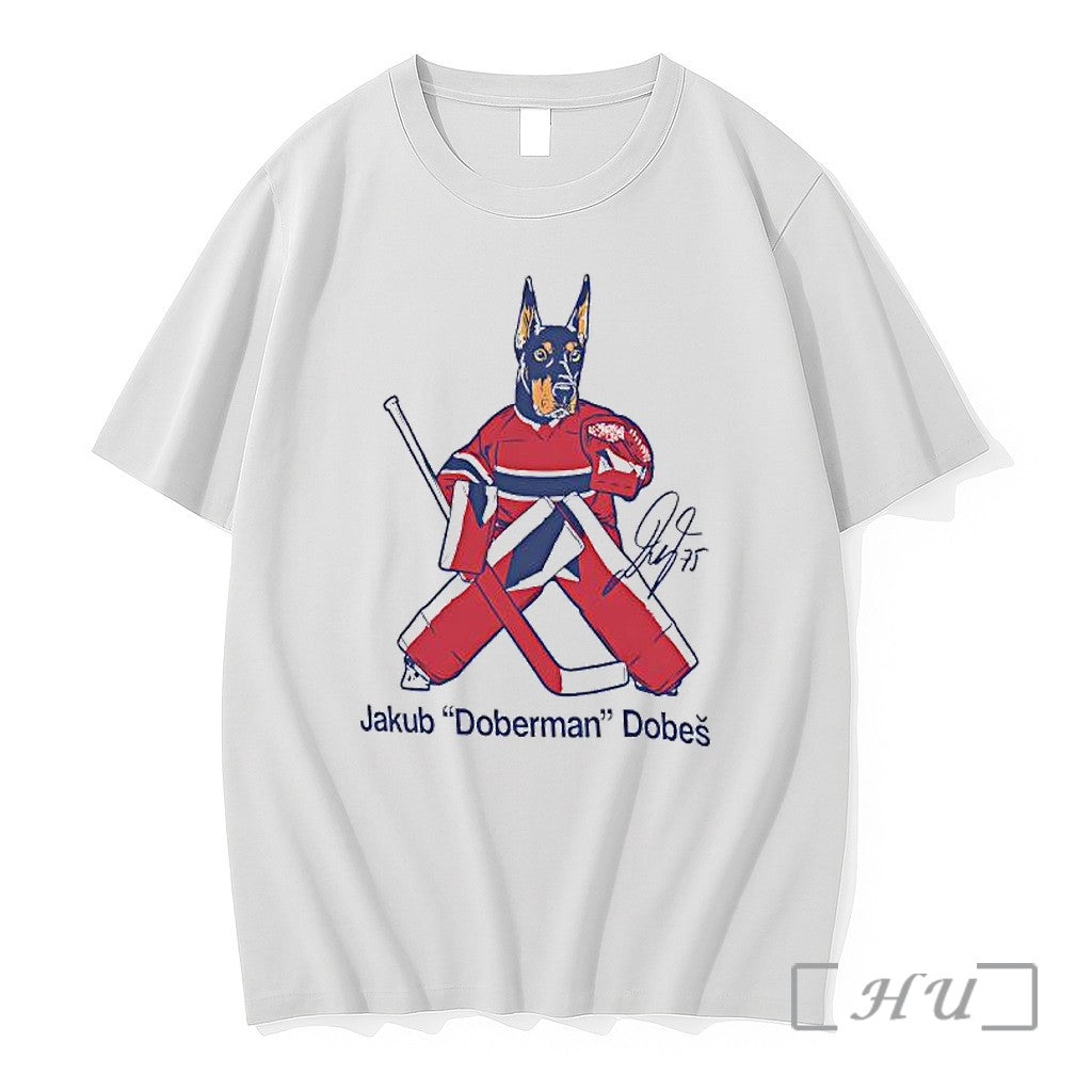 Officials Doberman Jakub Dobes Montreal Canadiens 2026 Signature Unisex T-shirt, Sweatshirt, Hoodie, Long Sleeve Tee - T-Shirt, Sweatshirt, Hoodie