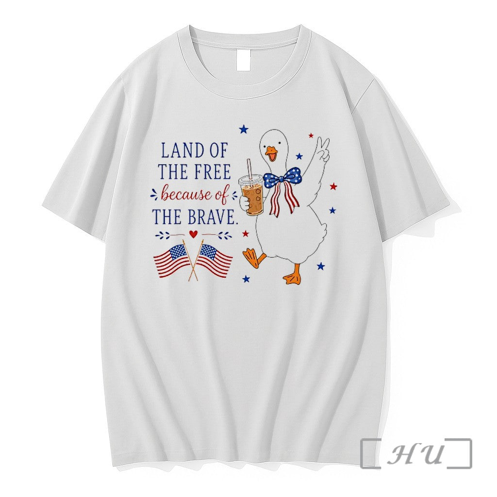 Officials Duck American Land Of The Free Because Of The Brave Premium T Shirts Sweater Unisex T-shirt, Sweatshirt, Hoodie, Long Sleeve Tee - T-Shirt, Sweatshirt, Hoodie