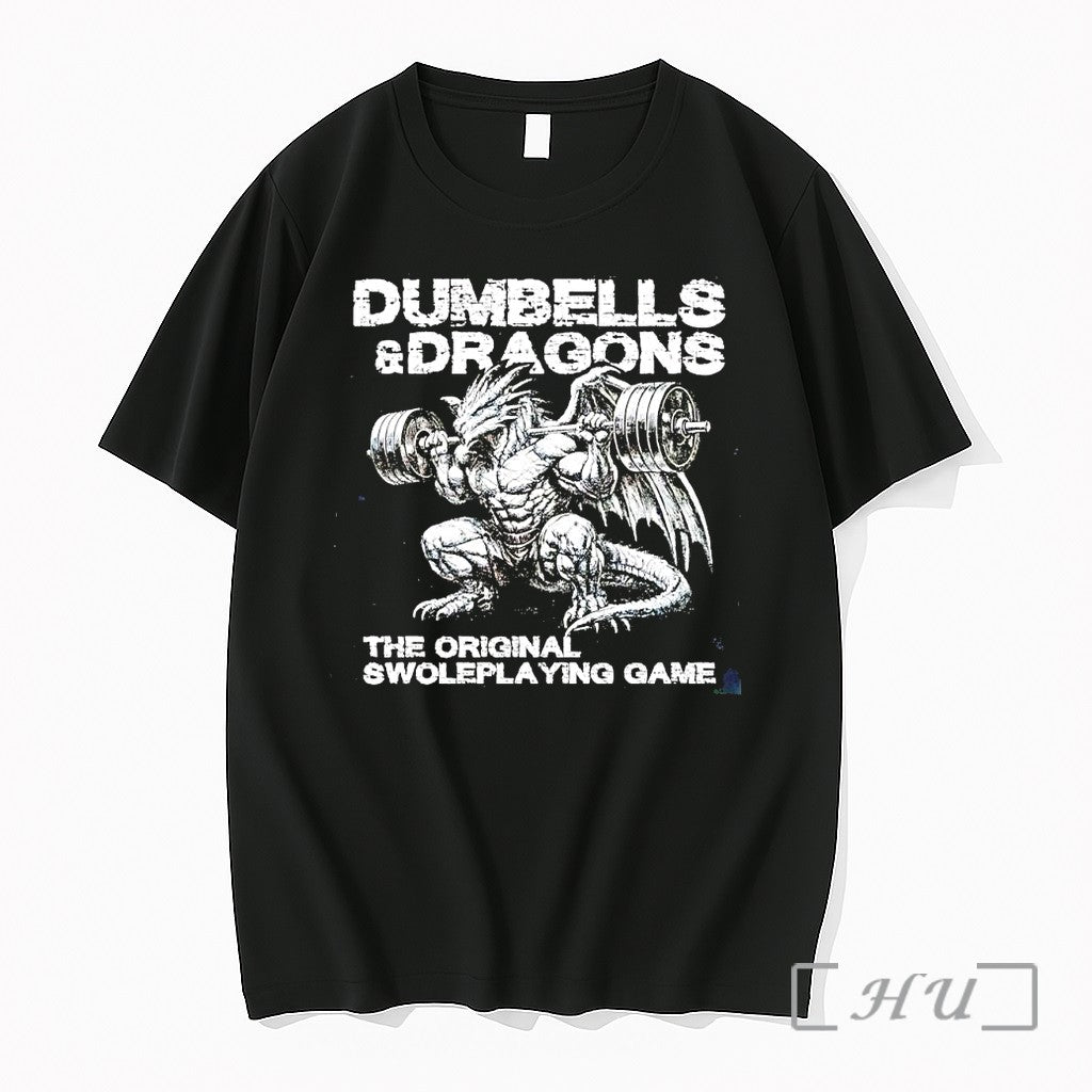 Officials Dumbbells And Dragons The Woleplaying Game Weightlifting Dragon Unisex T-shirt, Sweatshirt, Hoodie, Long Sleeve Tee - T-Shirt, Sweatshirt, Hoodie