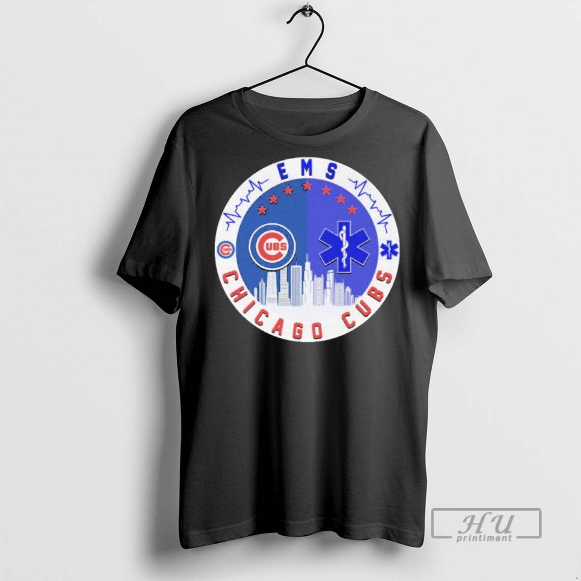 Officials Ems X Chicago Cubs Skyline T Shirt Unisex T-shirt, Sweatshirt, Hoodie, Long Sleeve Tee - T-Shirt, Sweatshirt, Hoodie