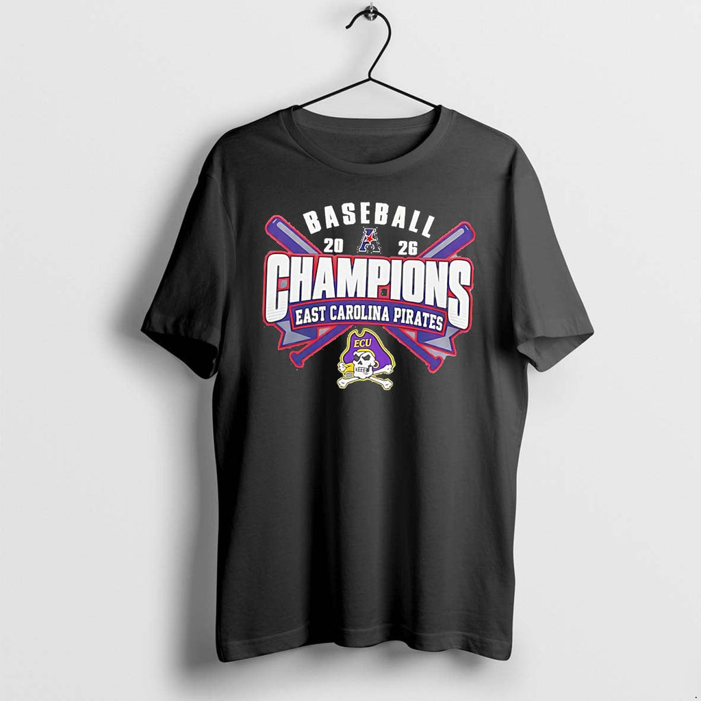 Officials East Carolina Pirates 2026 American Baseball Champions Logo Tee Premium T Shirt Unisex T-shirt, Sweatshirt, Hoodie, Long Sleeve Tee - T-Shirt, Sweatshirt, Hoodie