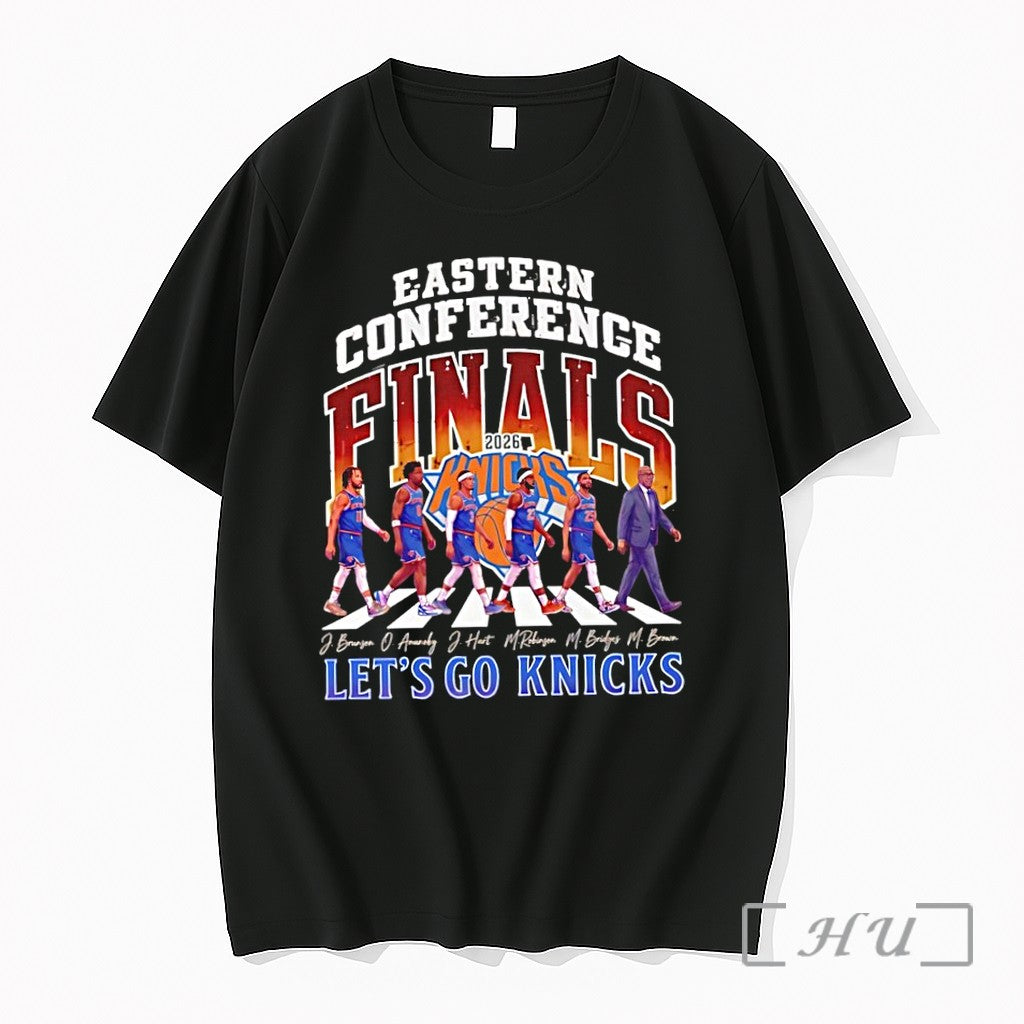 Officials Eastern Conference Finals 2026 Lets Go Knicks Signatures Unisex T-shirt, Sweatshirt, Hoodie, Long Sleeve Tee - T-Shirt, Sweatshirt, Hoodie