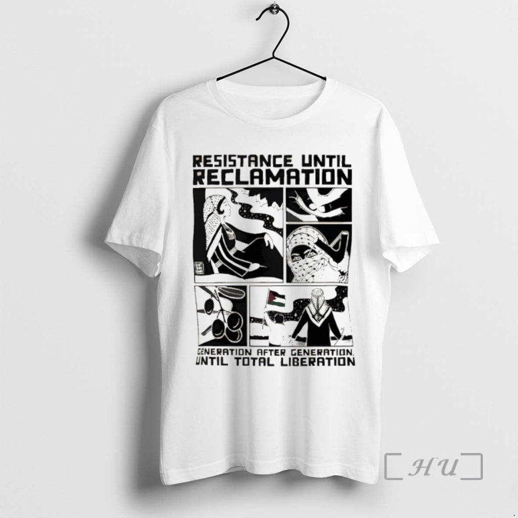 Officials Free Palestine Resistance Until Reclamation Generation After Generation Until Total Liberation Premium T Shirts - T-Shirt, Sweatshirt, Hoodie