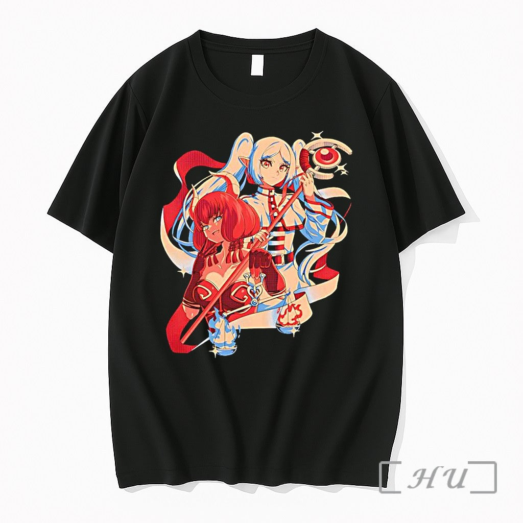 Officials Frieren Beyond Journeys End Demon Girl And Elf Unisex T-shirt, Sweatshirt, Hoodie, Long Sleeve Tee - T-Shirt, Sweatshirt, Hoodie