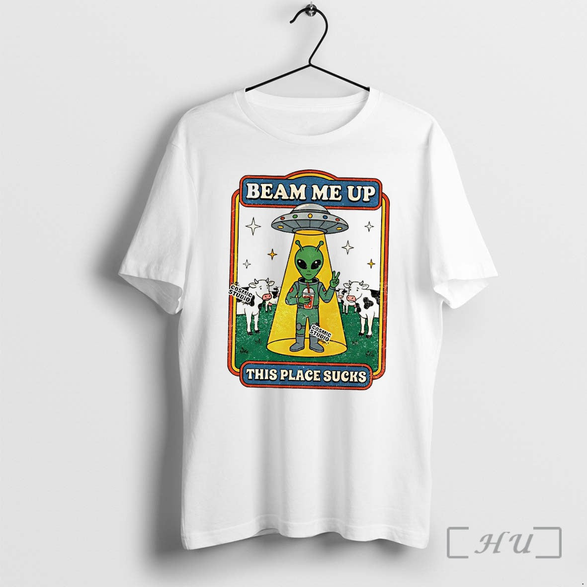 Officials Funny Alien Beam Me Up This Place Sucks Cartoon Unisex T-shirt, Sweatshirt, Hoodie, Long Sleeve Tee - T-Shirt, Sweatshirt, Hoodie