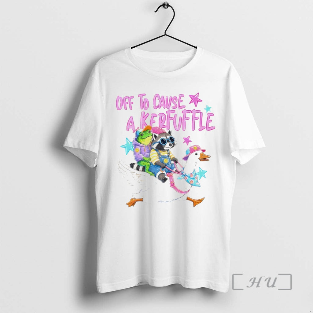 Officials Funny Animal Frog Raccoon Goose Off To Cause A Kerfuffle Premium T Shirts Sweater - T-Shirt, Sweatshirt, Hoodie