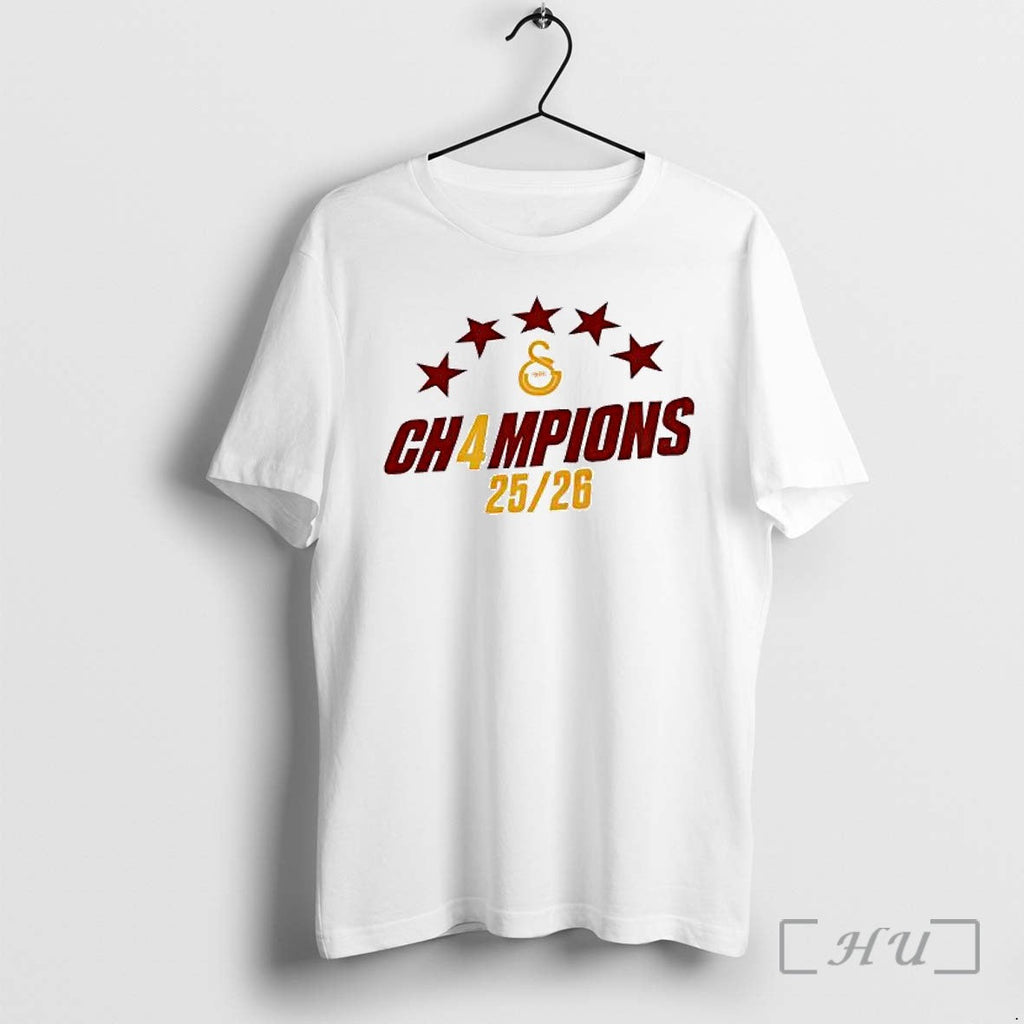 Officials Galatasaray Champions 2025 2026 Five Star Unisex T-shirt, Sweatshirt, Hoodie, Long Sleeve Tee - T-Shirt, Sweatshirt, Hoodie