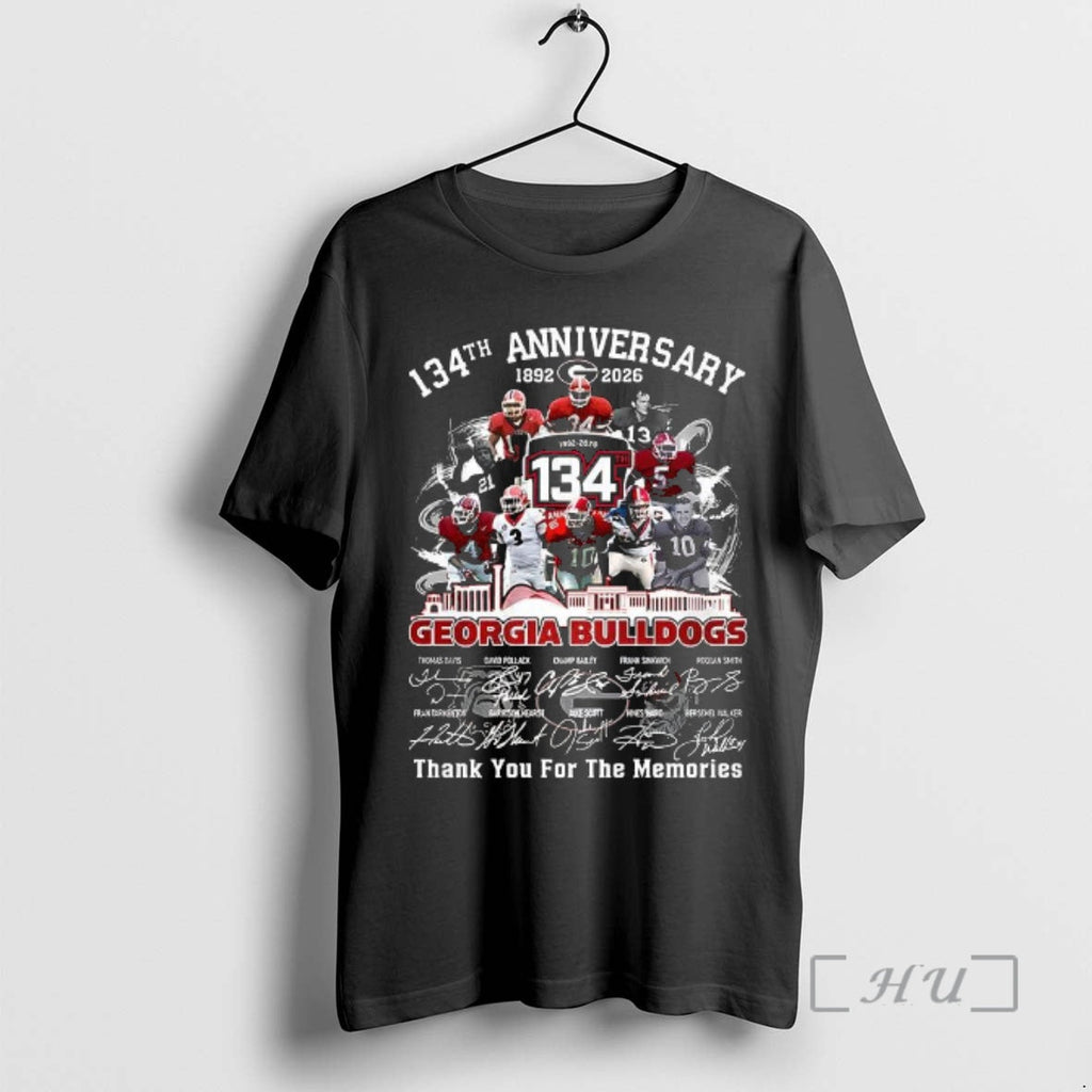 Officials Georgia Bulldogs 134th Anniversary 1892 2026 Thank You Memories Signature T-Shirts, Hoodie, Sweatshirt - T-Shirt, Sweatshirt, Hoodie