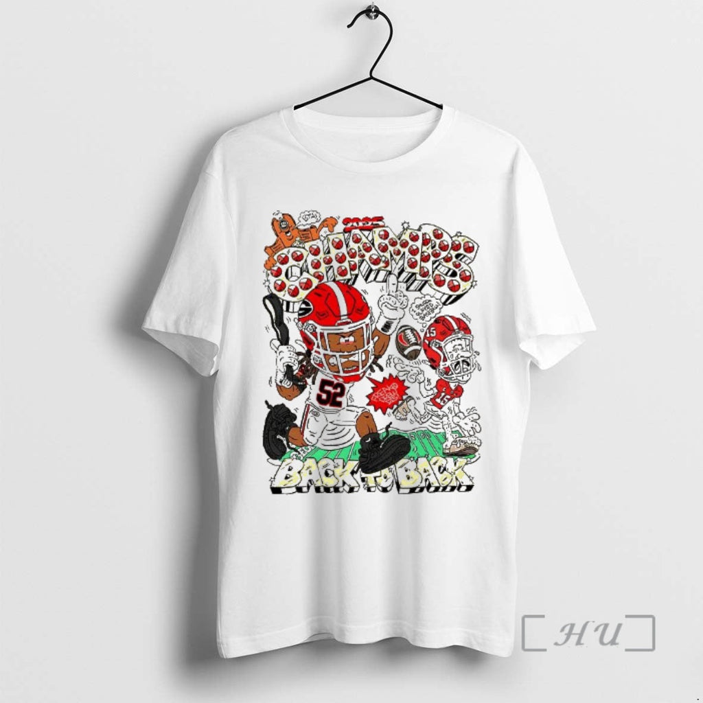 Officials Georgia Bulldogs 2025 Champs Back Back Caricature T-Shirts, Hoodie, Sweatshirt - T-Shirt, Sweatshirt, Hoodie