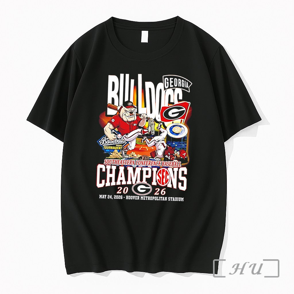 Officials Georgia Bulldogs 2026 Sec Champions Mascot Tee Unisex T-shirt, Sweatshirt, Hoodie, Long Sleeve Tee - T-Shirt, Sweatshirt, Hoodie
