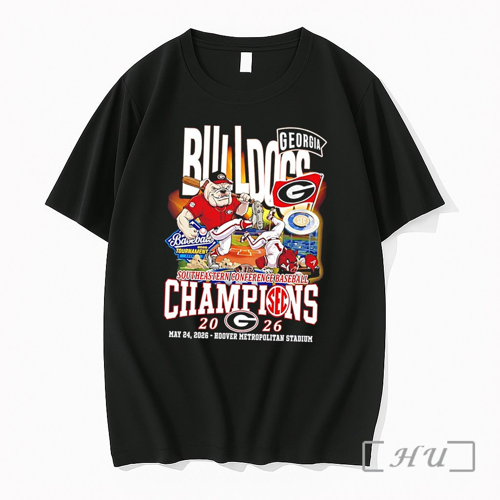 Officials Georgia Bulldogs 2026 Sec Southeastern Conference Tournament Champions Mascot Tee Premium T Shirts Sweater - T-Shirt, Sweatshirt, Hoodie