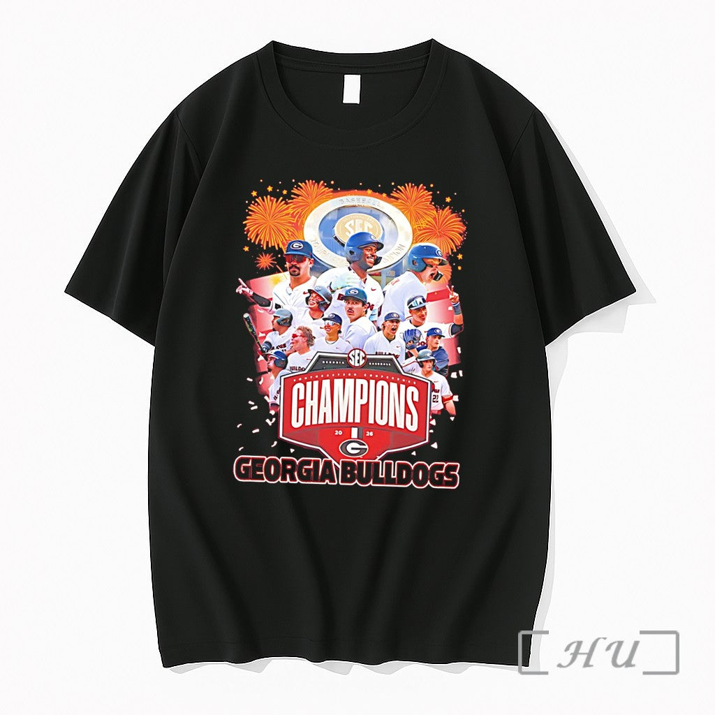Officials Georgia Bulldogs Sec Champions 2026 Team Collection Tee Unisex T-shirt, Sweatshirt, Hoodie, Long Sleeve Tee - T-Shirt, Sweatshirt, Hoodie