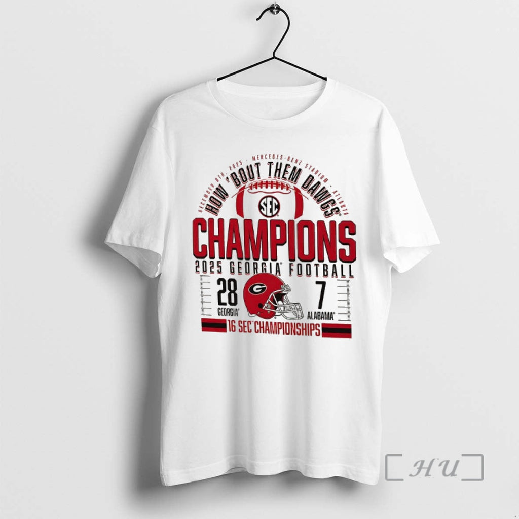 Officials Georgia Bulldogs How Bout Them Dawgs 2025 Sec Football Champions Score T-Shirts, Hoodie, Sweatshirt - T-Shirt, Sweatshirt, Hoodie