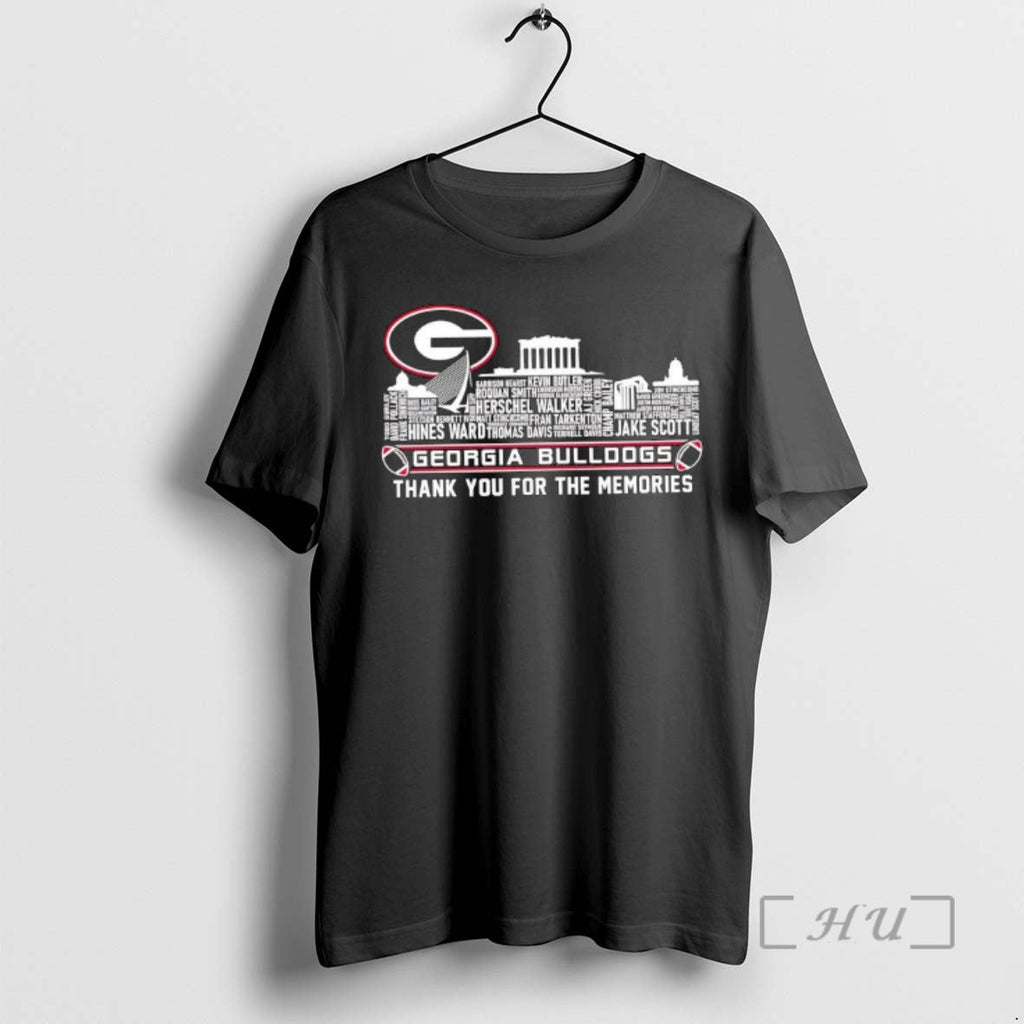 Officials Georgia Bulldogs Players Names City Skyline Thank You Memories T-Shirts, Hoodie, Sweatshirt - T-Shirt, Sweatshirt, Hoodie