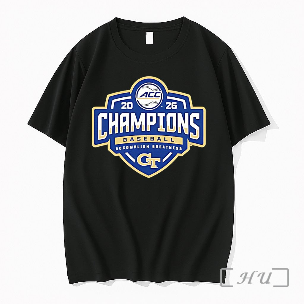 Officials Georgia Tech Yellow 2026 Acc Baseball Champions Unisex T-shirt, Sweatshirt, Hoodie, Long Sleeve Tee - T-Shirt, Sweatshirt, Hoodie