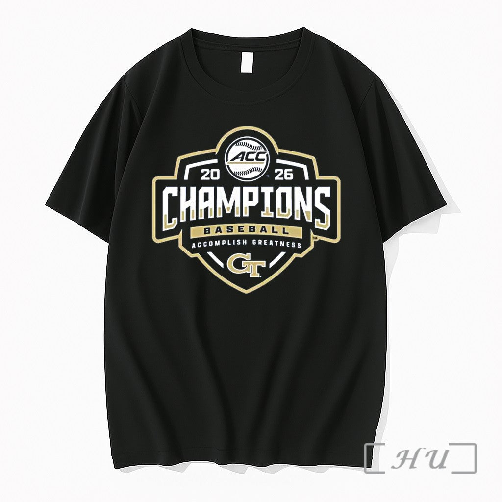 Officials Georgia Tech Yellow Jackets 2026 Acc Baseball Tournament Champions 1 Premium T Shirts Sweater - T-Shirt, Sweatshirt, Hoodie