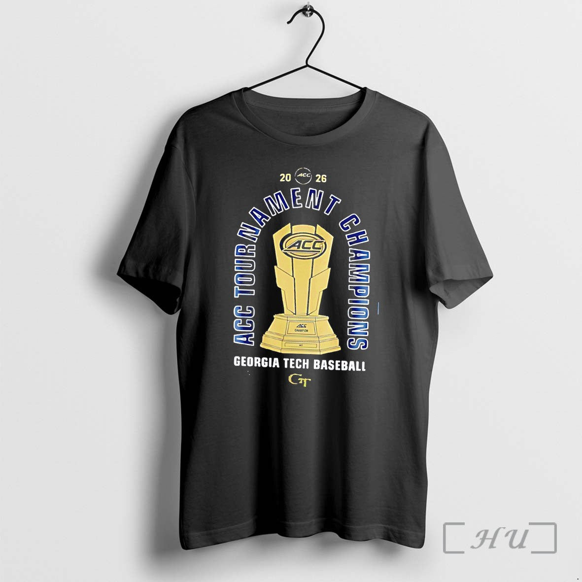 Officials Georgia Tech Yellow Jackets Baseball 2026 Acc Tournament Champions Trophy Tee Premium T Shirts - T-Shirt, Sweatshirt, Hoodie