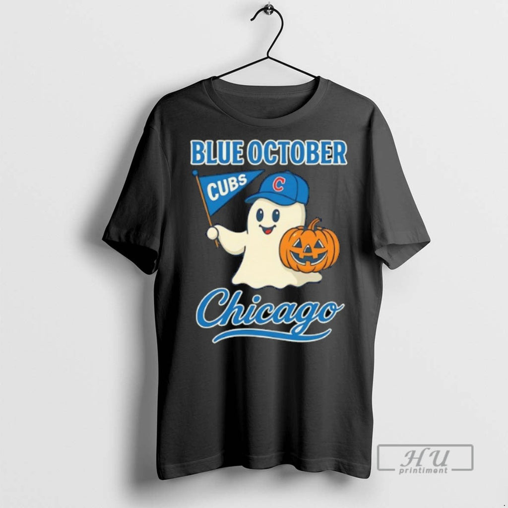 Officials Ghost Chicago Cubs Baseball Blue October Halloween T Shirt Unisex T-shirt, Sweatshirt, Hoodie, Long Sleeve Tee - T-Shirt, Sweatshirt, Hoodie