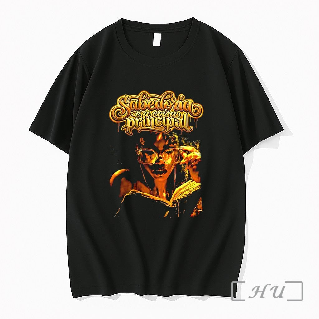 Officials Girl And Book Sabedoria E A Coisa Principal Unisex T-shirt, Sweatshirt, Hoodie, Long Sleeve Tee - T-Shirt, Sweatshirt, Hoodie