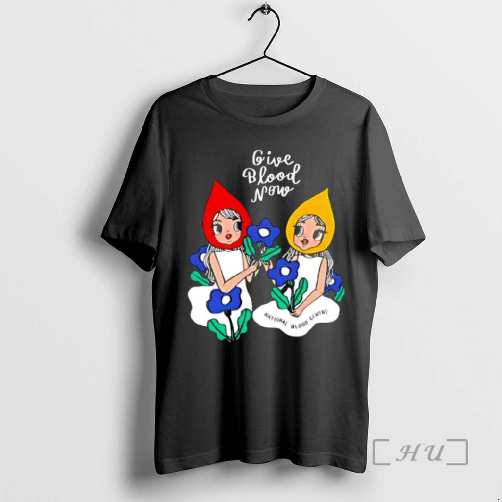 Officials Give Blood Now National Blood Centre Girls Flower Unisex T-shirt, Sweatshirt, Hoodie, Long Sleeve Tee - T-Shirt, Sweatshirt, Hoodie