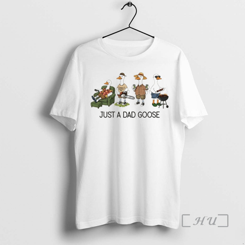 Officials Goose Dad Silly Goose Just A Dad Goose Worlds Okayest Dad Premium T Shirts Unisex T-shirt, Sweatshirt, Hoodie, Long Sleeve Tee - T-Shirt, Sweatshirt, Hoodie
