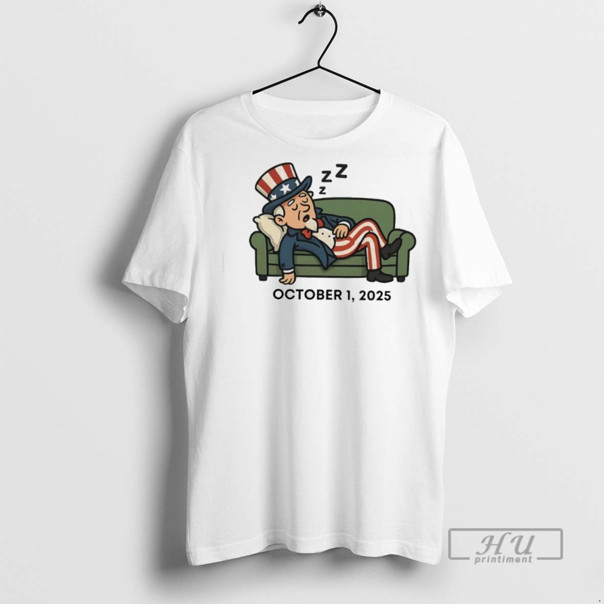Officials Government Shutdown October 1 2025 Uncle Sam T Shirt Unisex T-shirt, Sweatshirt, Hoodie, Long Sleeve Tee - T-Shirt, Sweatshirt, Hoodie