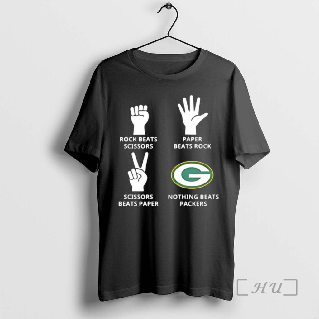 Officials Green Bay Packers Nothing Beats Rock Beats Scissors Paper Beats Rock T-Shirts, Hoodie, Sweatshirt - T-Shirt, Sweatshirt, Hoodie