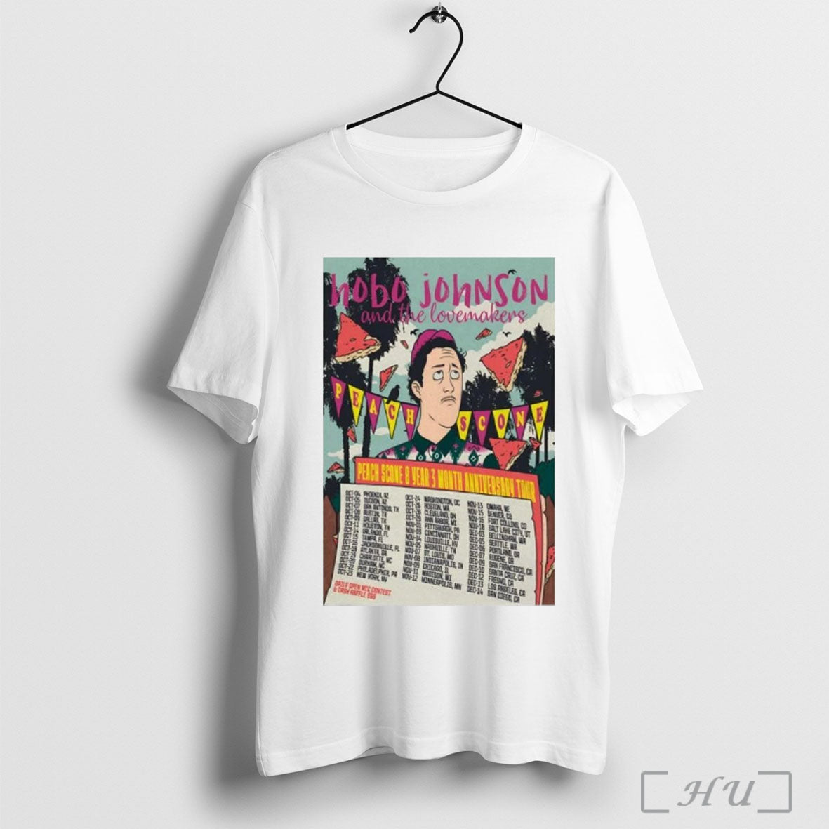 Officials Hobo Johnson Peach Scone 8 Year 3 Month Anniversary Tour 2025 T Shirt Unisex T-shirt, Sweatshirt, Hoodie, Long Sleeve Tee - T-Shirt, Sweatshirt, Hoodie