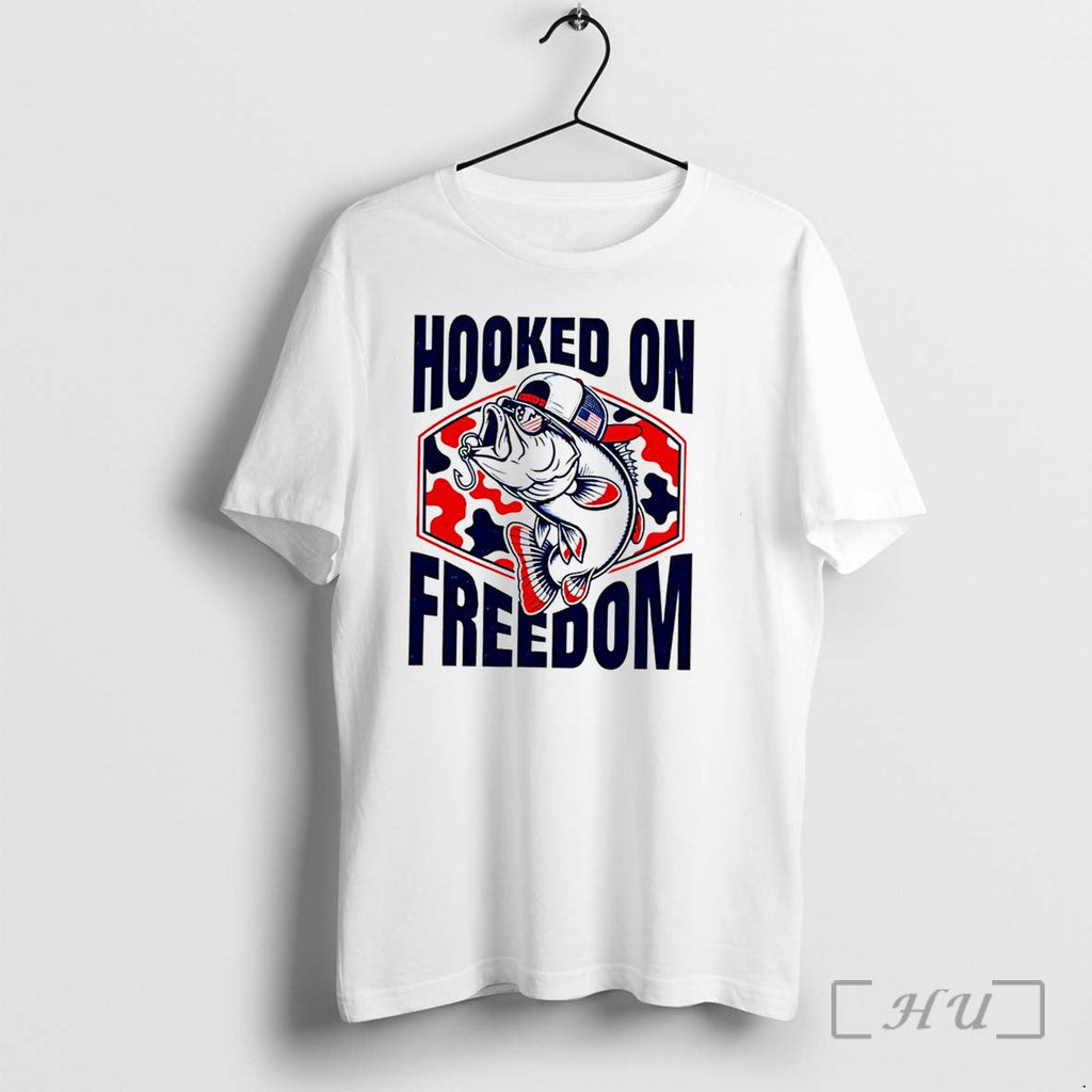 Officials Hooked On Freedom Fish Tee Premium T Shirts Sweater Hoodie Jpg Unisex T-shirt, Sweatshirt, Hoodie, Long Sleeve Tee - T-Shirt, Sweatshirt, Hoodie