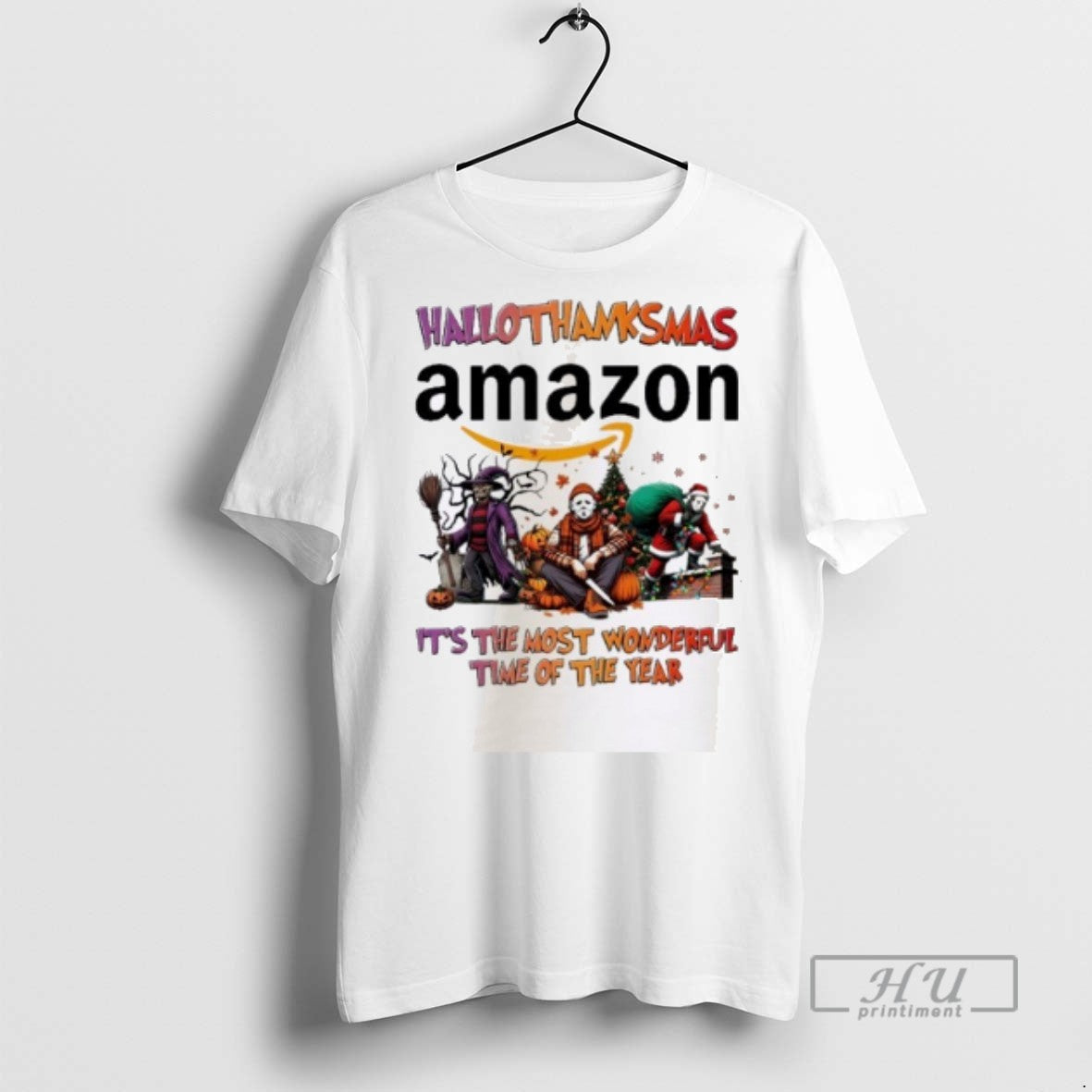 Officials Horror Character X Amazon Hallothanksmas Its The Most Wonderful Time Of The Year - T-Shirt, Sweatshirt, Hoodie