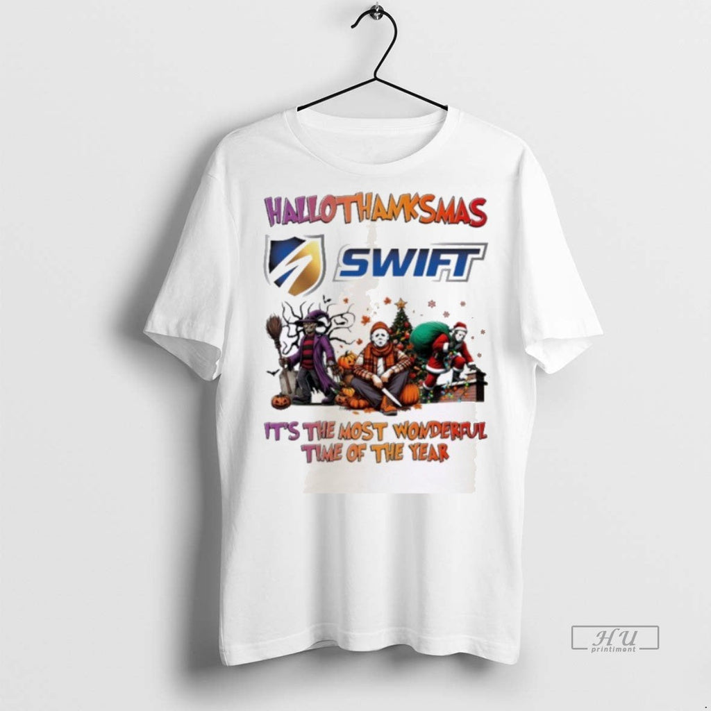Officials Horror Character X Swift Transportation Hallothanksmas Its The Most Wonderful Time Of The Year - T-Shirt, Sweatshirt, Hoodie