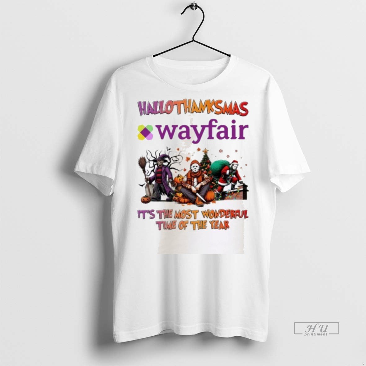 Officials Horror Character X Wayfair Hallothanksmas Its The Most Wonderful Time Of The Year - T-Shirt, Sweatshirt, Hoodie