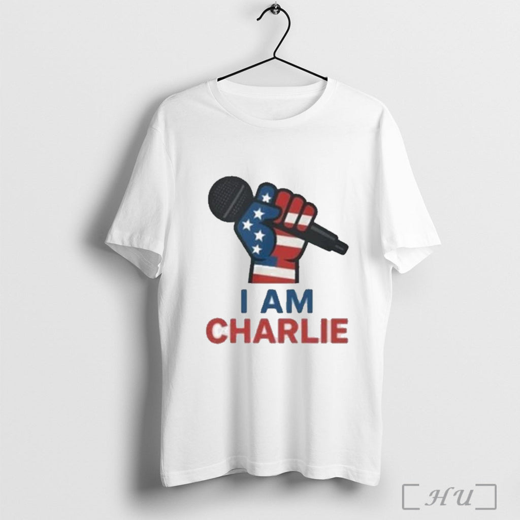 Officials I Am Charlie Kirk American Flag T Shirt Unisex T-shirt, Sweatshirt, Hoodie, Long Sleeve Tee - T-Shirt, Sweatshirt, Hoodie